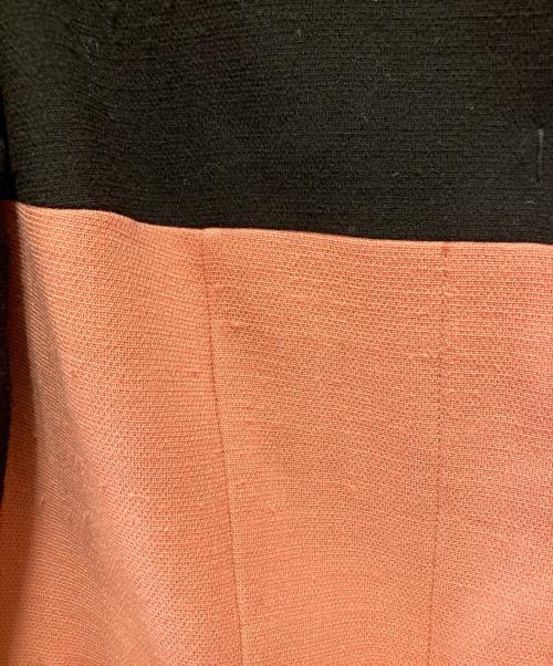 MIU MIU（ミュウミュウ）MIU MIU (ミュウミュウ) スタンドカラーコート ピンク×ブラック サイズ:42の古着・服飾アイテム