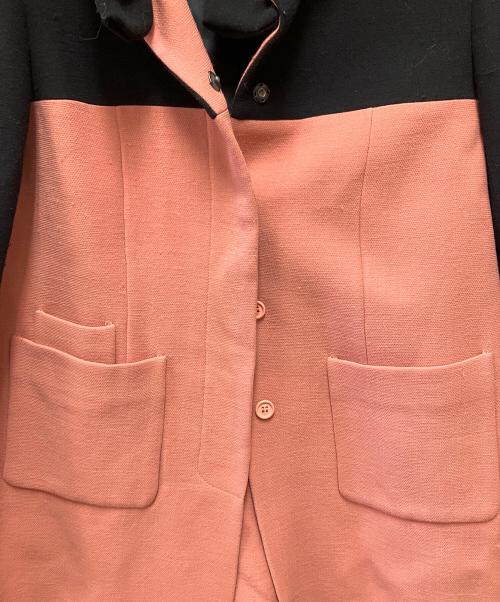 MIU MIU（ミュウミュウ）MIU MIU (ミュウミュウ) スタンドカラーコート ピンク×ブラック サイズ:42の古着・服飾アイテム