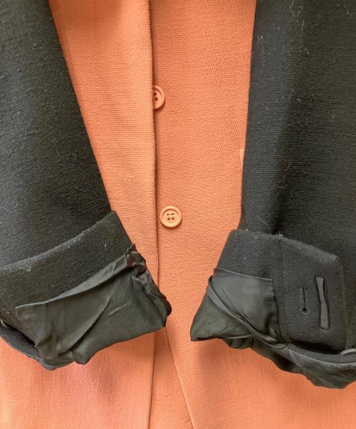 MIU MIU（ミュウミュウ）MIU MIU (ミュウミュウ) スタンドカラーコート ピンク×ブラック サイズ:42の古着・服飾アイテム