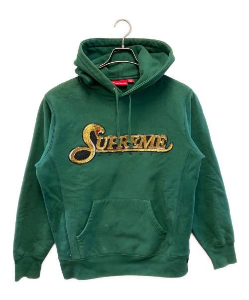 SUPREME（シュプリーム）SUPREME (シュプリーム) Sequin Viper Hooded Sweatshirt グリーン サイズ:Mの古着・服飾アイテム