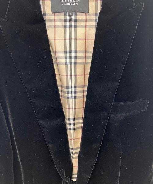 BURBERRY BLACK LABEL（バーバリーブラックレーベル）BURBERRY BLACK LABEL (バーバリーブラックレーベル) ベロアジャケット ブラック サイズ:Lの古着・服飾アイテム