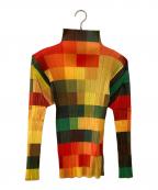 PLEATS PLEASEプリーツプリーズ）の古着「プリーツブラウス」｜イエロー×オレンジ