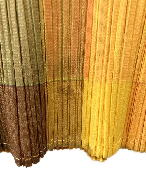 PLEATS PLEASE（プリーツプリーズ）PLEATS PLEASE (プリーツプリーズ) プリーツブラウス イエロー×オレンジ サイズ:3の古着・服飾アイテム