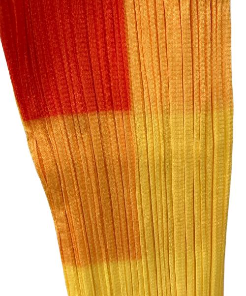 PLEATS PLEASE（プリーツプリーズ）PLEATS PLEASE (プリーツプリーズ) プリーツブラウス イエロー×オレンジ サイズ:3の古着・服飾アイテム