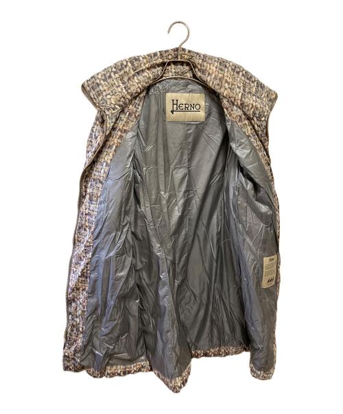 HERNO（ヘルノ）HERNO (ヘルノ) ダウンコート ベージュ×パープル サイズ:42の古着・服飾アイテム