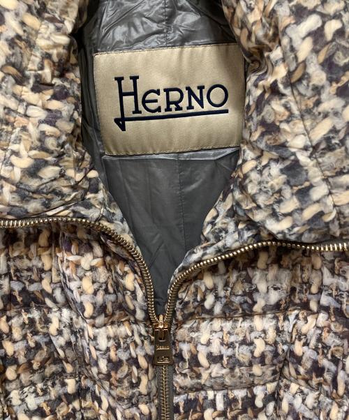 HERNO（ヘルノ）HERNO (ヘルノ) ダウンコート ベージュ×パープル サイズ:42の古着・服飾アイテム