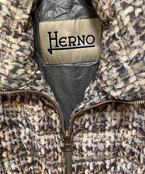 HERNO（ヘルノ）HERNO (ヘルノ) ダウンコート ベージュ×パープル サイズ:42の古着・服飾アイテム