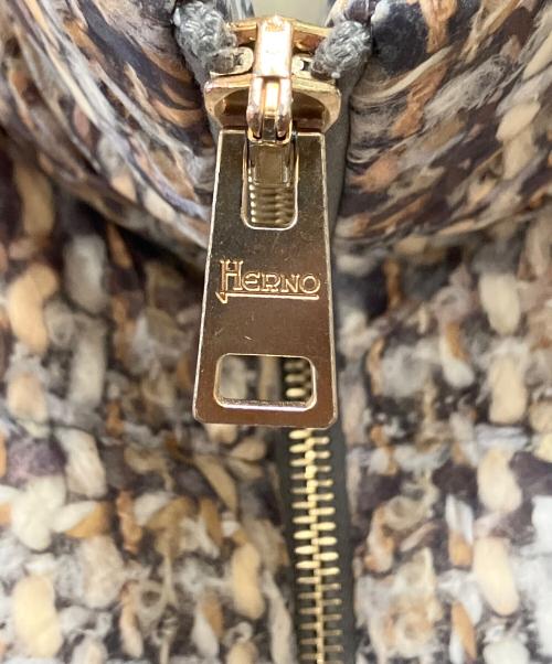 HERNO（ヘルノ）HERNO (ヘルノ) ダウンコート ベージュ×パープル サイズ:42の古着・服飾アイテム