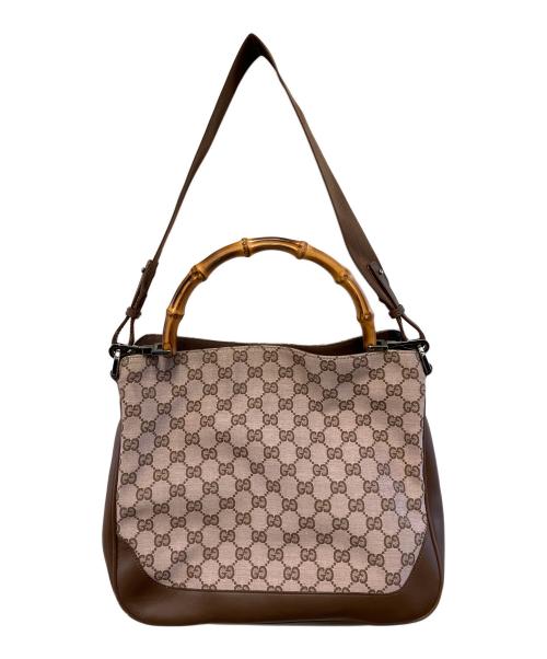 GUCCI（グッチ）GUCCI (グッチ) セミショルダーバッグ ピンク×ブラウンの古着・服飾アイテム