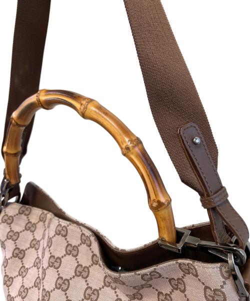 GUCCI（グッチ）GUCCI (グッチ) セミショルダーバッグ ピンク×ブラウンの古着・服飾アイテム