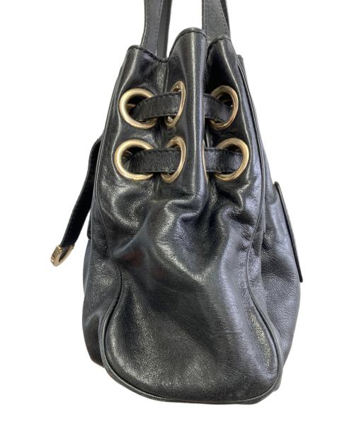 JIMMY CHOO（ジミーチュウ）JIMMY CHOO (ジミーチュウ) トートバッグ ブラック×ゴールドの古着・服飾アイテム