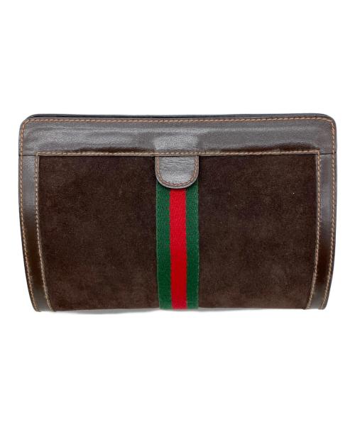 GUCCI（グッチ）GUCCI (グッチ) クラッチバッグ ブラウンの古着・服飾アイテム