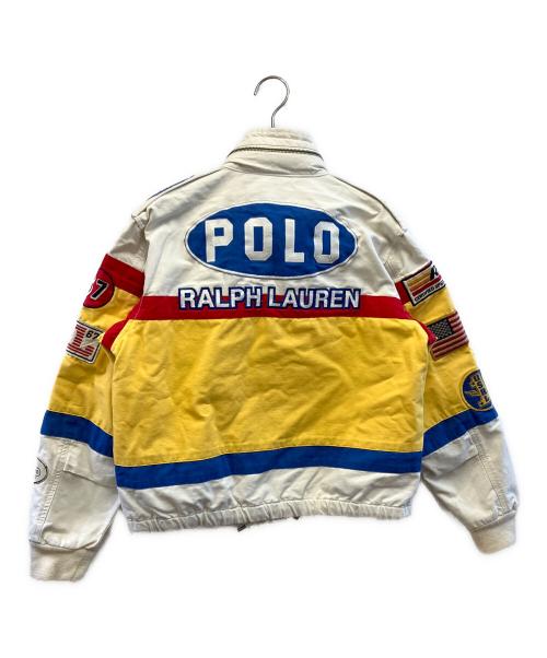 POLO RALPH LAUREN（ポロ・ラルフローレン）POLO RALPH LAUREN (ポロ・ラルフローレン) レーシングジャケット レッド×イエロー×ベージュ サイズ:XSの古着・服飾アイテム