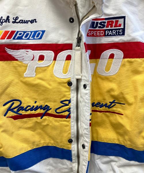 POLO RALPH LAUREN（ポロ・ラルフローレン）POLO RALPH LAUREN (ポロ・ラルフローレン) レーシングジャケット レッド×イエロー×ベージュ サイズ:XSの古着・服飾アイテム