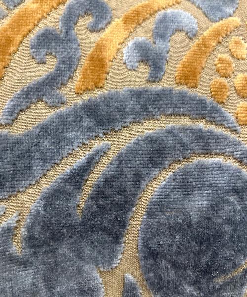 MIU MIU（ミュウミュウ）MIU MIU (ミュウミュウ) ベロアプロントバッグ ブラウン×ブルーの古着・服飾アイテム