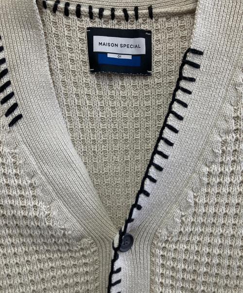 MAISON SPECIAL（メゾンスペシャル）MAISON SPECIAL (メゾンスペシャル) 厚手カーディガン アイボリー×ブラック サイズ:01の古着・服飾アイテム