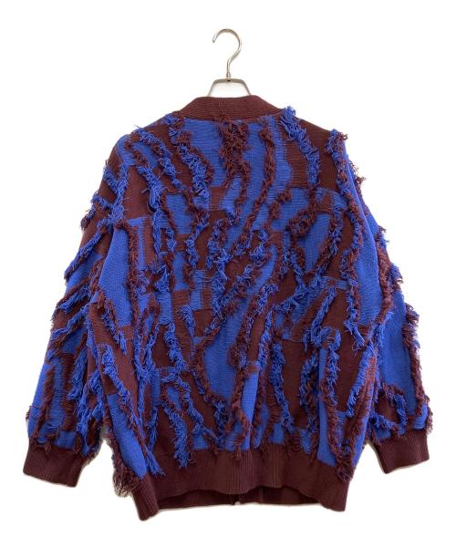 MAISON SPECIAL（メゾンスペシャル）MAISON SPECIAL (メゾンスペシャル) 厚手カーディガン ブルー×ブラウン サイズ:02の古着・服飾アイテム