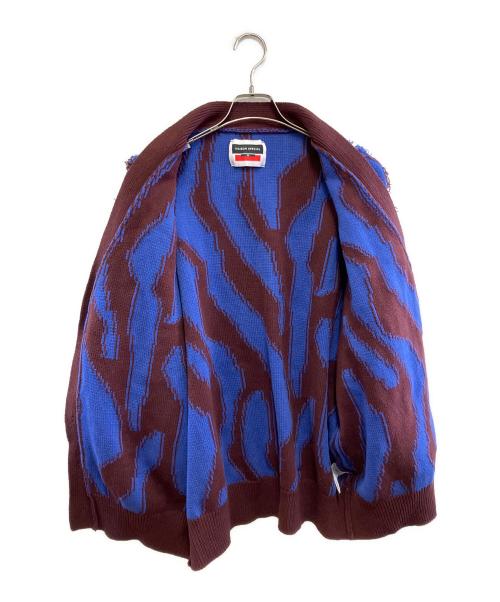 MAISON SPECIAL（メゾンスペシャル）MAISON SPECIAL (メゾンスペシャル) 厚手カーディガン ブルー×ブラウン サイズ:02の古着・服飾アイテム