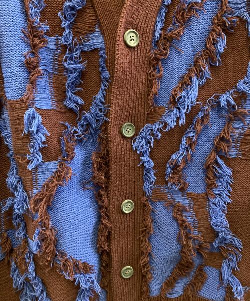 MAISON SPECIAL（メゾンスペシャル）MAISON SPECIAL (メゾンスペシャル) 厚手カーディガン ブルー×ブラウン サイズ:02の古着・服飾アイテム