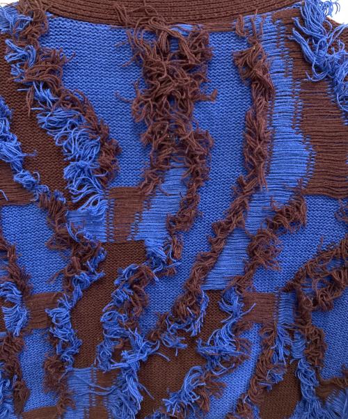 MAISON SPECIAL（メゾンスペシャル）MAISON SPECIAL (メゾンスペシャル) 厚手カーディガン ブルー×ブラウン サイズ:02の古着・服飾アイテム