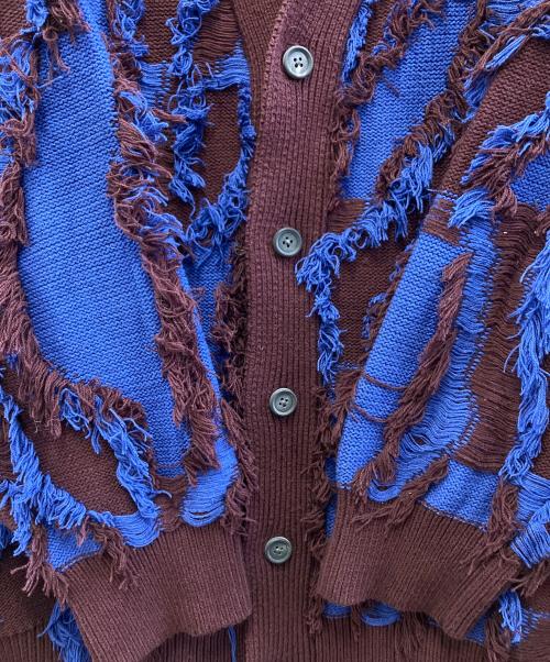 MAISON SPECIAL（メゾンスペシャル）MAISON SPECIAL (メゾンスペシャル) 厚手カーディガン ブルー×ブラウン サイズ:02の古着・服飾アイテム