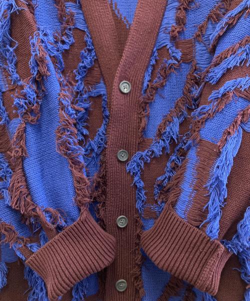 MAISON SPECIAL（メゾンスペシャル）MAISON SPECIAL (メゾンスペシャル) 厚手カーディガン ブルー×ブラウン サイズ:02の古着・服飾アイテム