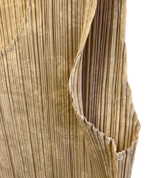 PLEATS PLEASE（プリーツプリーズ）PLEATS PLEASE (プリーツプリーズ) ノースリーブワンピース ブラウン サイズ:3の古着・服飾アイテム