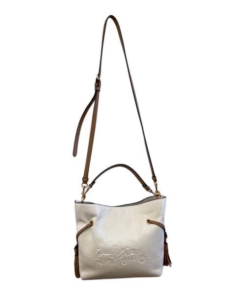 COACH（コーチ）COACH (コーチ) ショルダーバッグ アイボリー×ブラウンの古着・服飾アイテム
