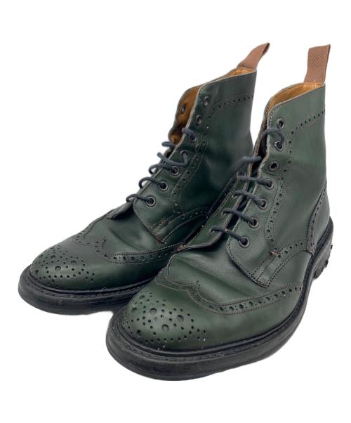 Tricker's（トリッカーズ）Tricker's (トリッカーズ) ウィングチップブーツ グリーン サイズ:9の古着・服飾アイテム