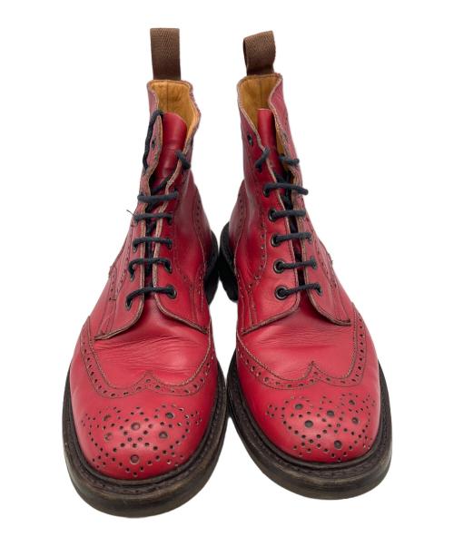 Tricker's（トリッカーズ）Tricker's (トリッカーズ) ウィングチップブーツ レッド サイズ:9の古着・服飾アイテム