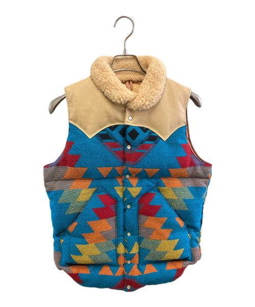 RockyMountainFeatherBed（ロッキーマウンテンフェザーベッド）RockyMountainFeatherBed (ロッキーマウンテンフェザーベッド) ベスト ブルー×マルチカラー サイズ:36の古着・服飾アイテム