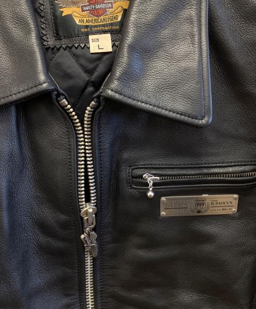 HARLEY-DAVIDSON（ハーレーダビッドソン）HARLEY-DAVIDSON (ハーレーダビッドソン) レザージャケット ブラック サイズ:Lの古着・服飾アイテム