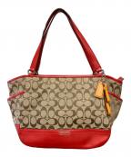 COACHコーチ）の古着「トートバッグ」｜ブラウン×オレンジ