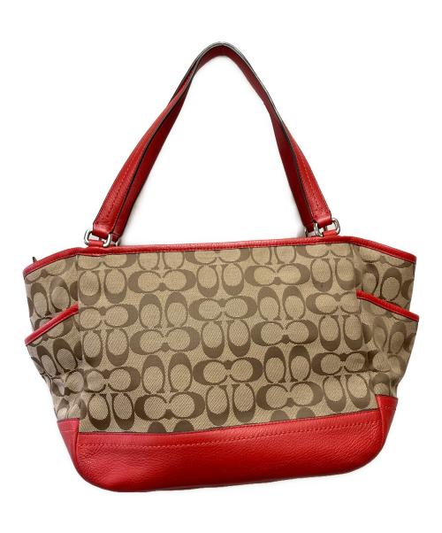 COACH（コーチ）COACH (コーチ) トートバッグ ブラウン×オレンジの古着・服飾アイテム