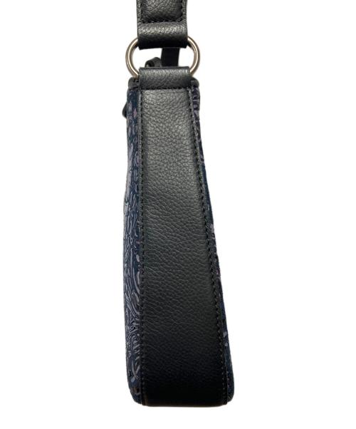 印傳屋（インデンヤ）印傳屋 (インデンヤ) セミショルダーバッグ ブラック×パープルの古着・服飾アイテム