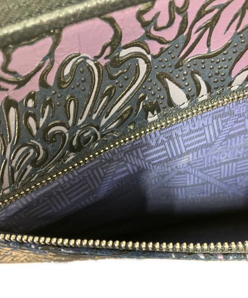 印傳屋（インデンヤ）印傳屋 (インデンヤ) セミショルダーバッグ ブラック×パープルの古着・服飾アイテム