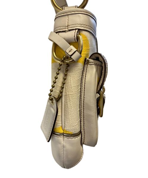 COACH（コーチ）COACH (コーチ) ハンドバッグ ホワイト×イエローの古着・服飾アイテム