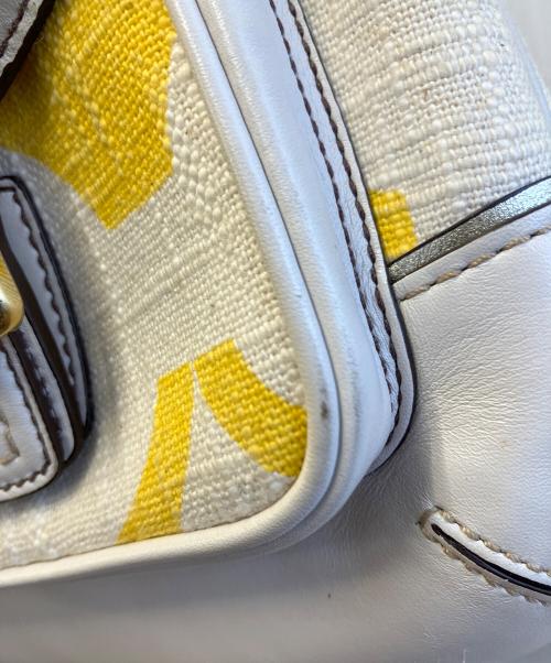 COACH（コーチ）COACH (コーチ) ハンドバッグ ホワイト×イエローの古着・服飾アイテム