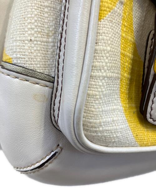 COACH（コーチ）COACH (コーチ) ハンドバッグ ホワイト×イエローの古着・服飾アイテム