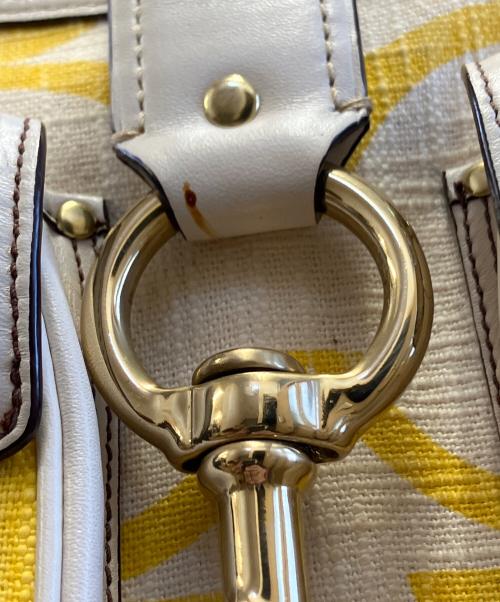 COACH（コーチ）COACH (コーチ) ハンドバッグ ホワイト×イエローの古着・服飾アイテム