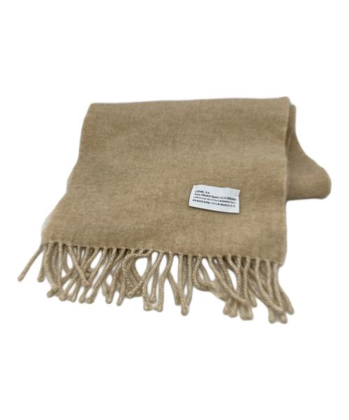 LOEWE（ロエベ）LOEWE (ロエベ) フリンジマフラー ベージュ×アイボリーの古着・服飾アイテム