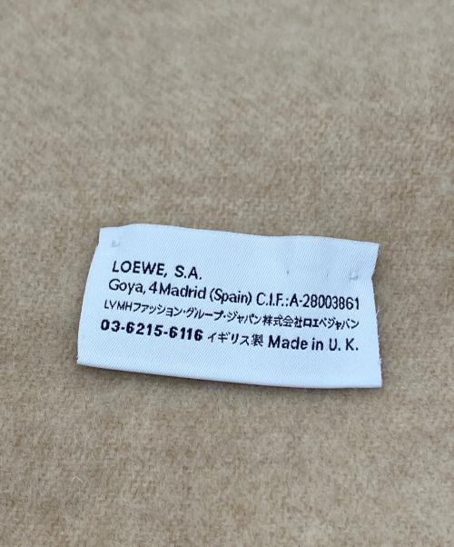 LOEWE（ロエベ）LOEWE (ロエベ) フリンジマフラー ベージュ×アイボリーの古着・服飾アイテム