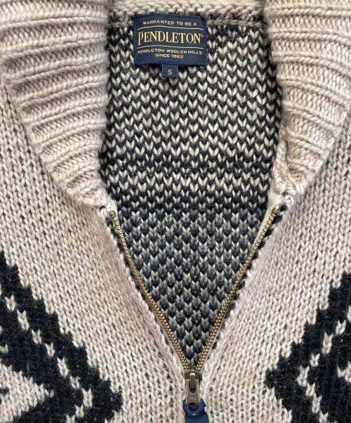 PENDLETON（ペンドルトン）PENDLETON (ペンドルトン) 厚手カーディガン ベージュ サイズ:Sの古着・服飾アイテム
