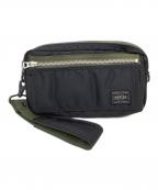 PORTERポーター）の古着「ポーチ」｜ブラック×グリーン