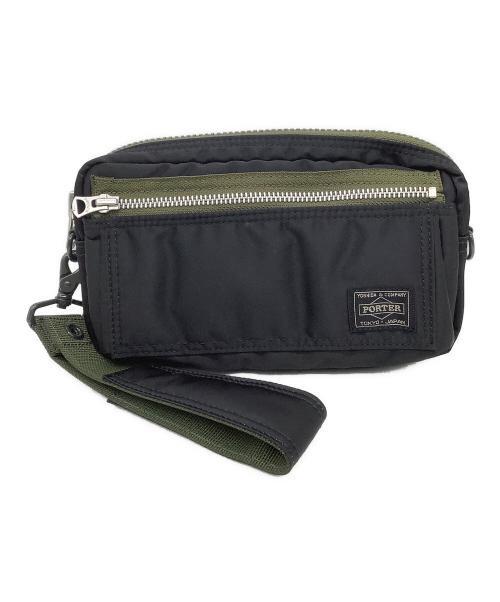 PORTER（ポーター）PORTER (ポーター) ポーチ ブラック×グリーンの古着・服飾アイテム