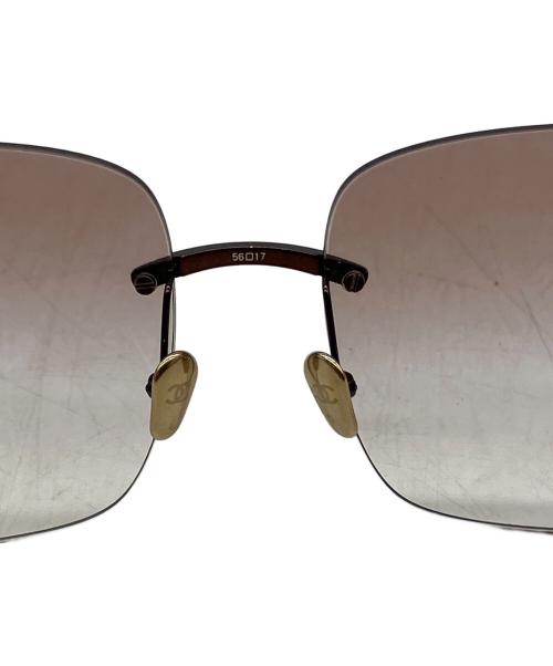 CHANEL（シャネル）CHANEL (シャネル) スクエアシェイプサングラス ブロンズ サイズ:56□17の古着・服飾アイテム