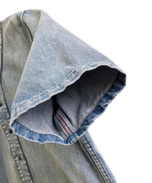 DIESEL（ディーゼル）DIESEL (ディーゼル) デニムベースボールシャツ ブルー サイズ:XXLの古着・服飾アイテム