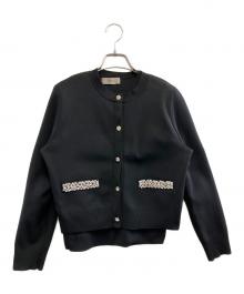 JUSGLITTY（ジャスグリッティー）の古着「薄手カーディガン」｜ブラック