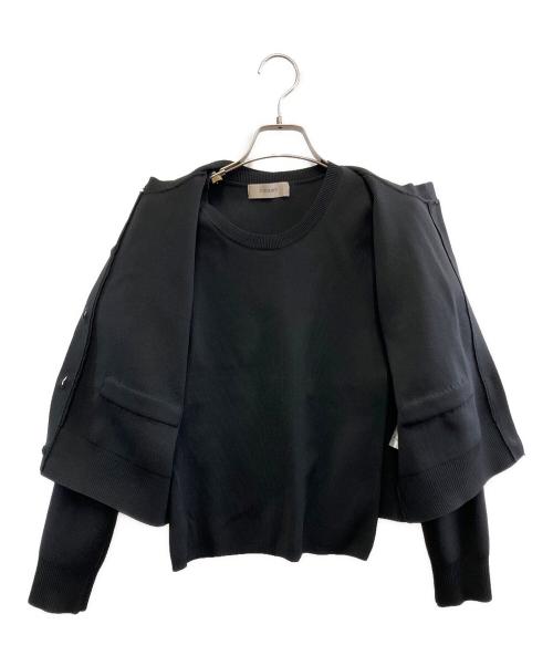 JUSGLITTY（ジャスグリッティー）JUSGLITTY (ジャスグリッティー) 薄手カーディガン ブラック サイズ:2の古着・服飾アイテム