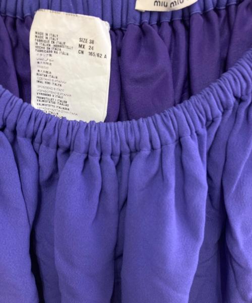 MIU MIU（ミュウミュウ）MIU MIU (ミュウミュウ) ミニスカート パープル サイズ:38の古着・服飾アイテム